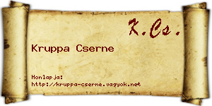 Kruppa Cserne névjegykártya